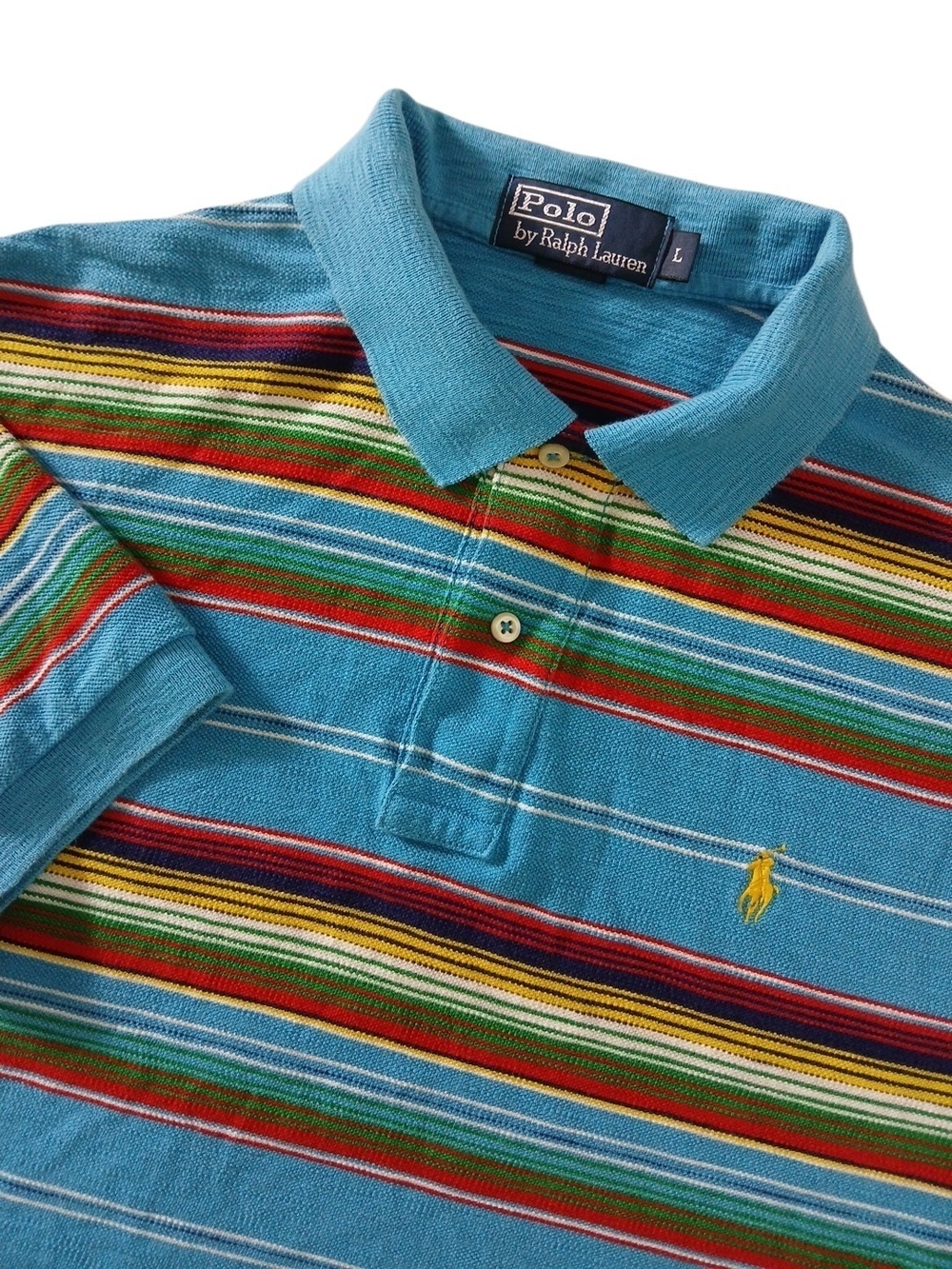 Polo Ralph Lauren Men's Classic-Fit Striped Mesh Polo Shirt Large